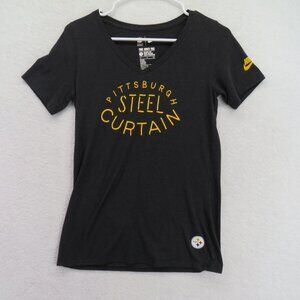 Pittsburgh Steelers Shirt Womens Small NFL Football Nike Tri-Blend Steel Curtain